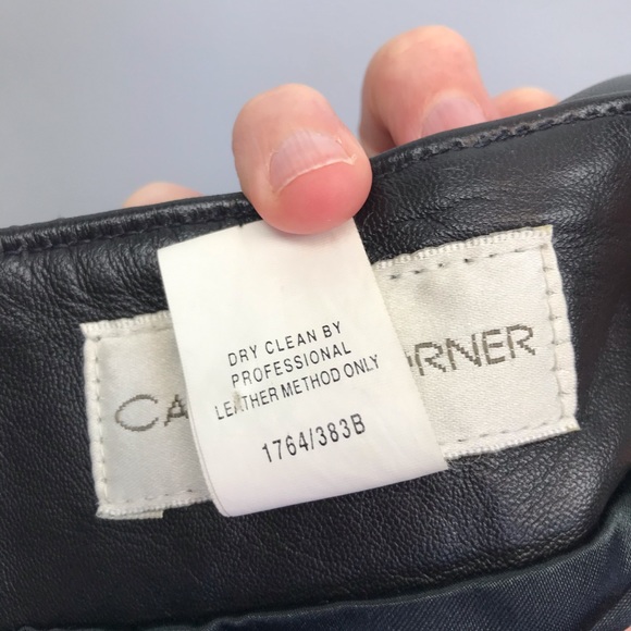 Vintage 90s High Waist A-line Leather Mini Skirt - Picture 6 of 8